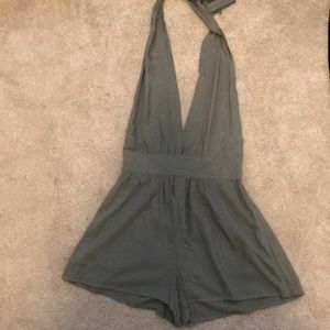 Nasty Gal XS Green Backless Romper